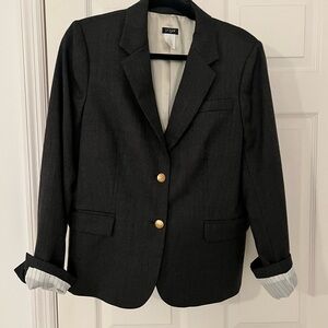 JCREW Charcoal Blazer with Gold Buttons